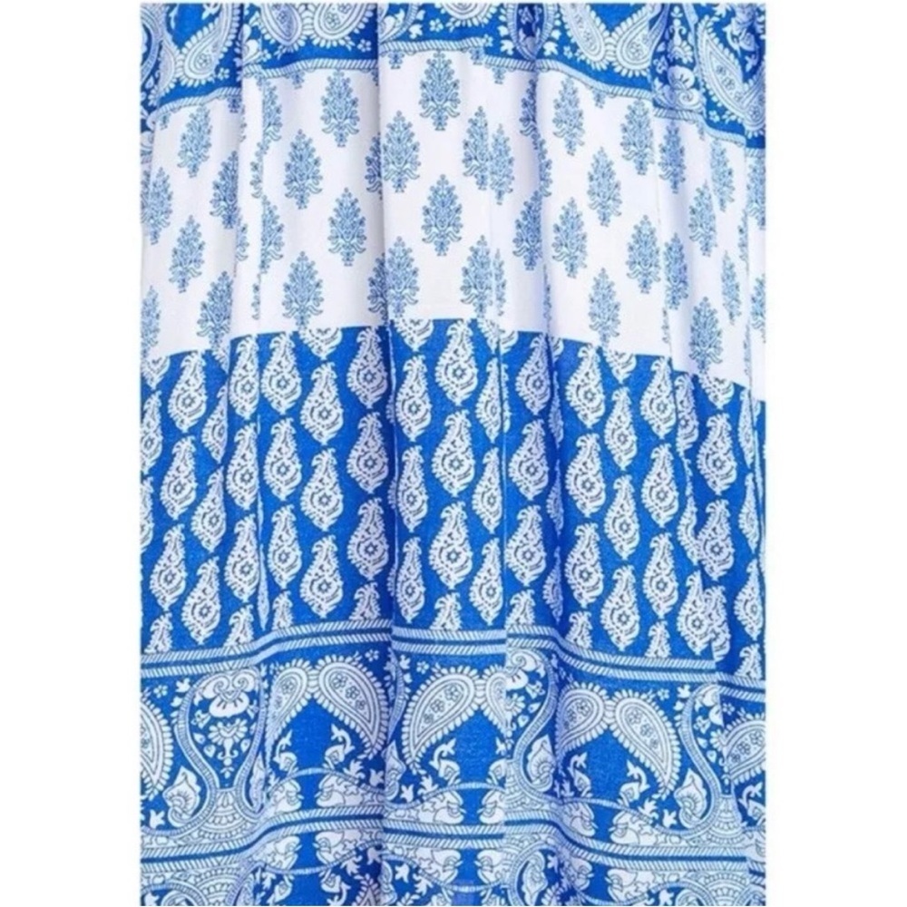 Lulus Blue and White Halter Dress Open Back - Picture 5 of 12